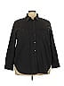Lauren Jeans Co. 100% Cotton Solid Black Long Sleeve Button-Down Shirt Size 3X - photo 1