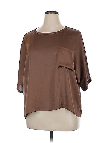 R | Label Short Sleeve Blouse (view 1)