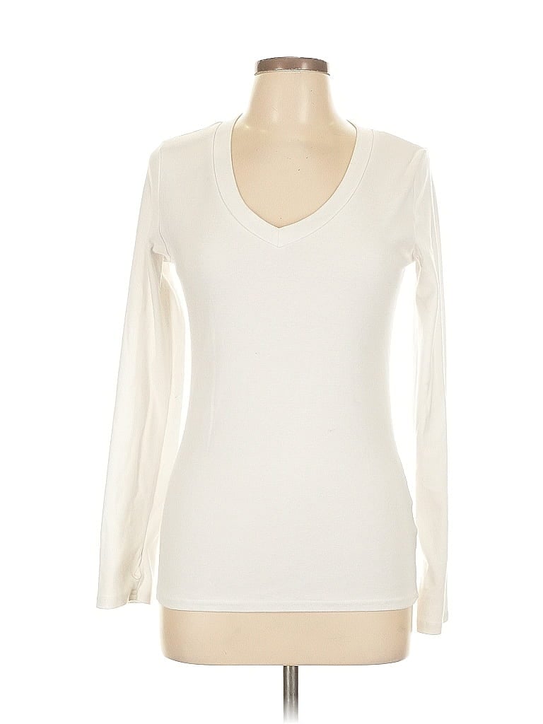 Avenue Ivory White Long Sleeve T-Shirt Size L - photo 1