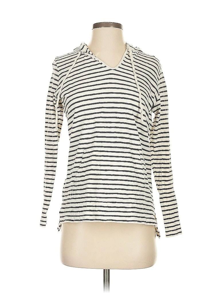 Lou & Grey for LOFT 100% Cotton Stripes White Long Sleeve T-Shirt Size XXS - photo 1