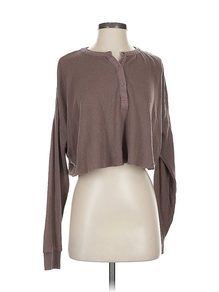 Out From Under Brown Long Sleeve Henley Size XS - photo 1