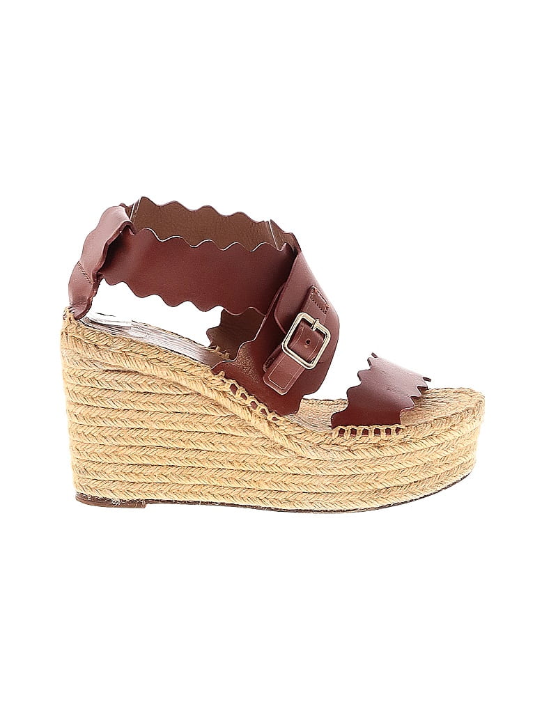 Chloé Brown Lauren Wedge Espadrilles Size EU 40 - photo 1