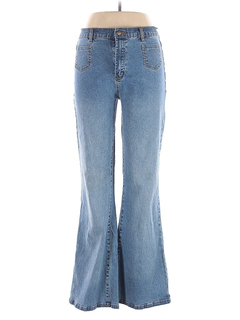 DG^2 by Diane Gilman 100% Polyester Hearts Blue Jeans Size 10 - photo 1