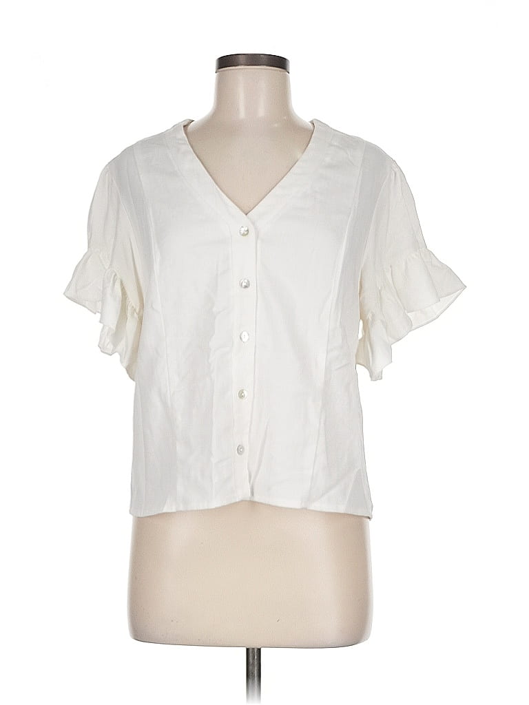 Click to view more detailed imagery on our partner's website Pre-owned Drew Short Sleeve Blouse In White