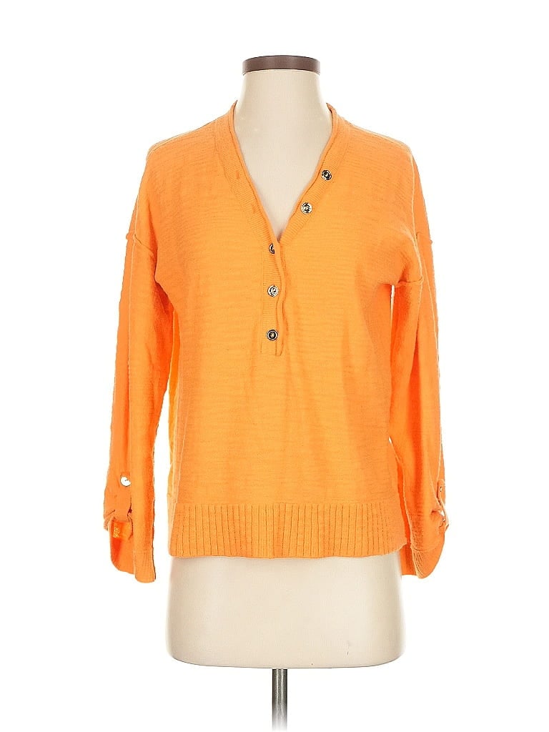 Pre-owned Ann Taylor Loft Pullover Sweater In Orange
