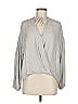 Lou & Grey for LOFT 100% Rayon Silver Long Sleeve Blouse Size M - photo 1