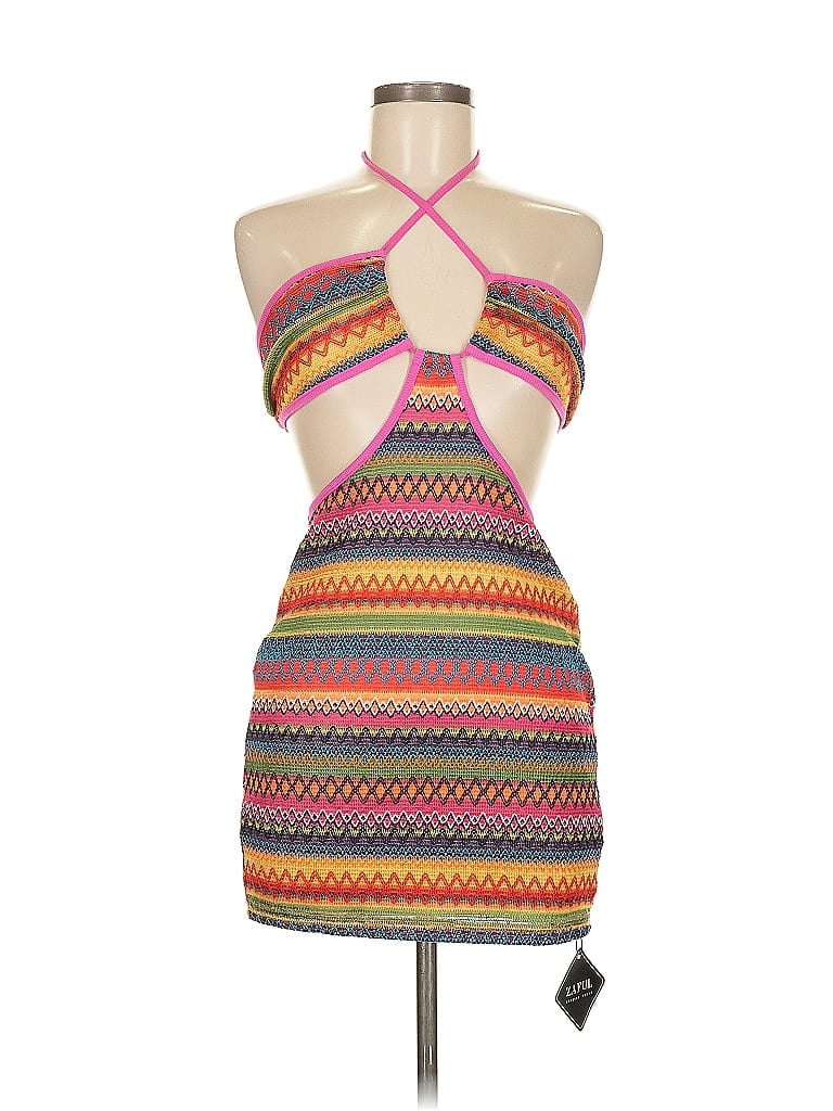 Zaful Argyle Pink Cocktail Dress Size S - photo 1