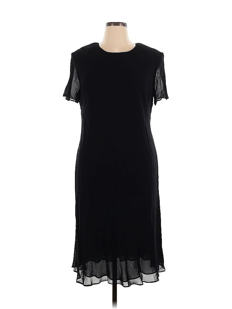 Donna Ricco 100% Polyester Solid Black Cocktail Dress Size 16 - photo 1