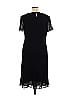 Donna Ricco 100% Polyester Solid Black Cocktail Dress Size 16 - photo 2