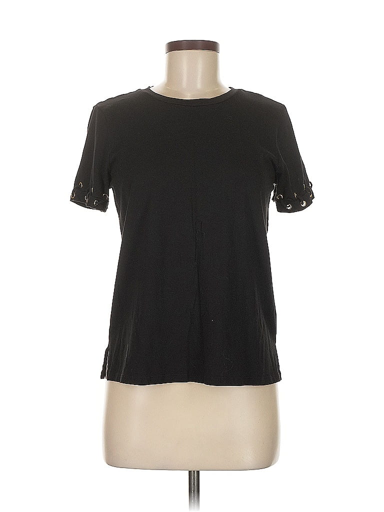 Pre-owned Michael Michael Kors Short Sleeve Top Black Crew Neck Tops