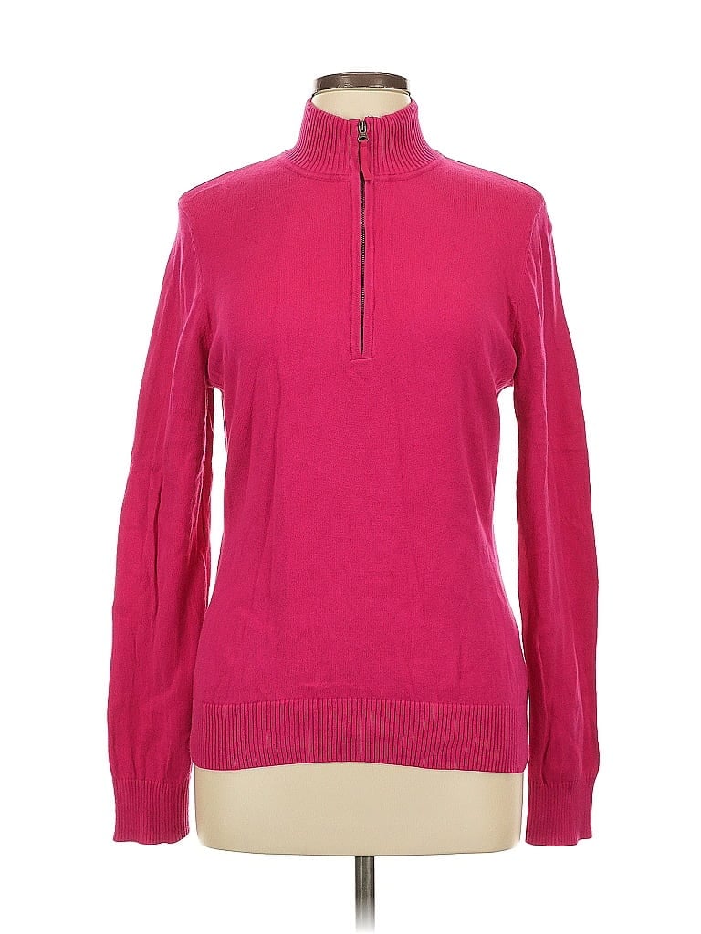 Foxcroft 100% Cotton Pink Pullover Sweater Size L - photo 1