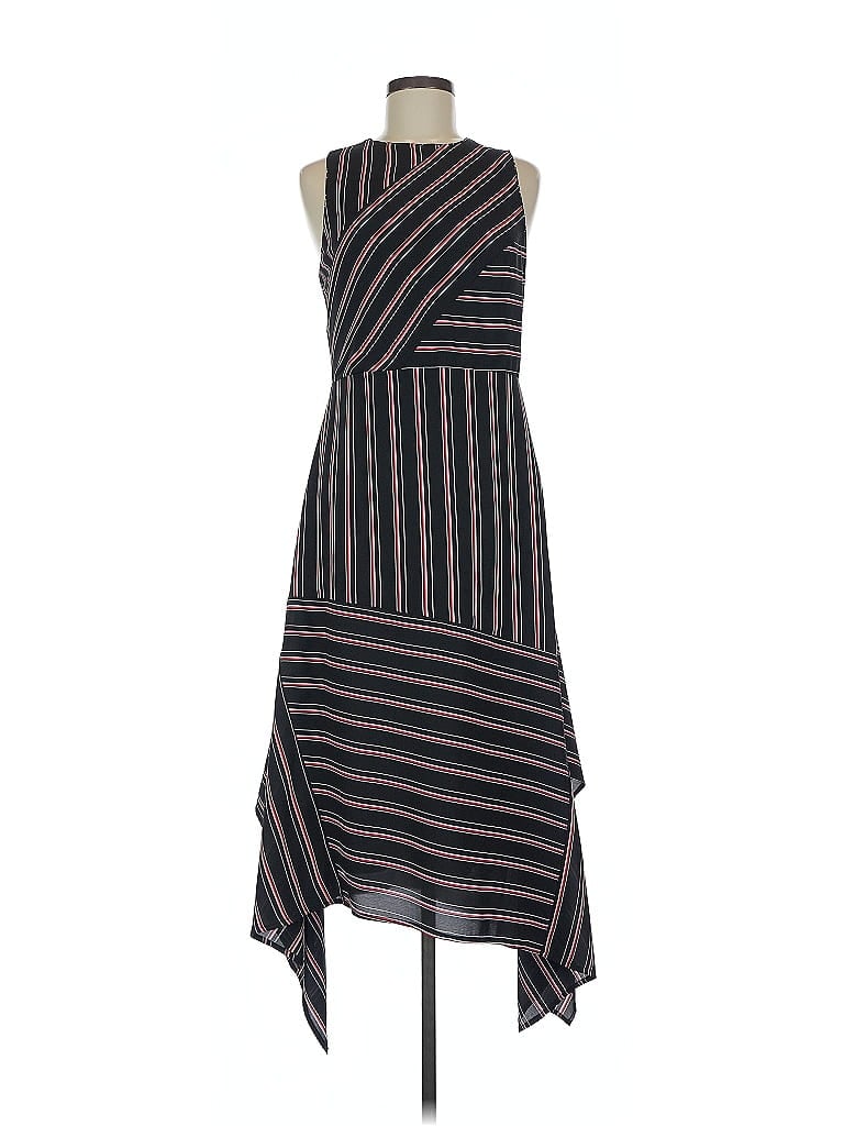 Chelsea28 100% Polyester Stripes Black Casual Dress Size M - photo 1
