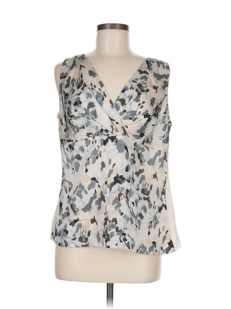 Pre-owned Ann Taylor Factory Sleeveless Blouse In Silver