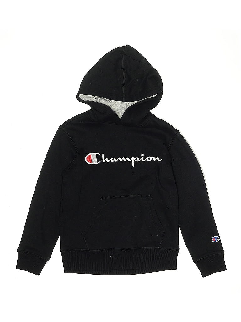 Pre-owned Champion Kids' Pullover Hoodie In Black