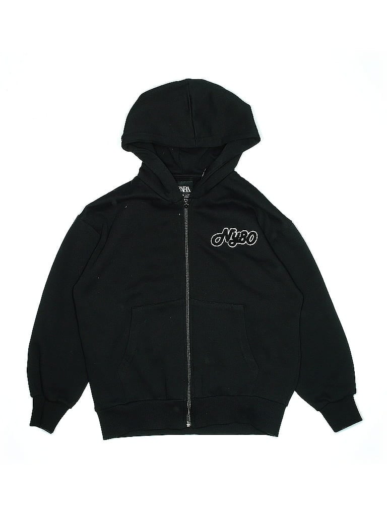Pre-owned Zara Kids' Zip Up Hoodie In Black