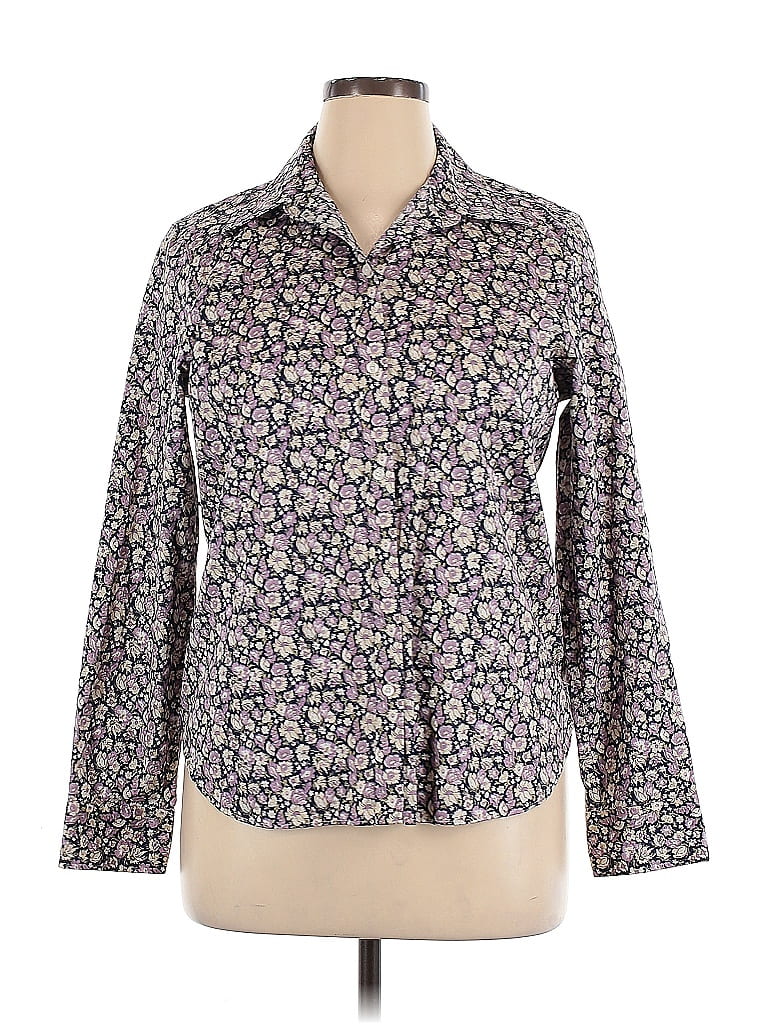 CHAPS 100% Cotton Holiday Stripe Blouse