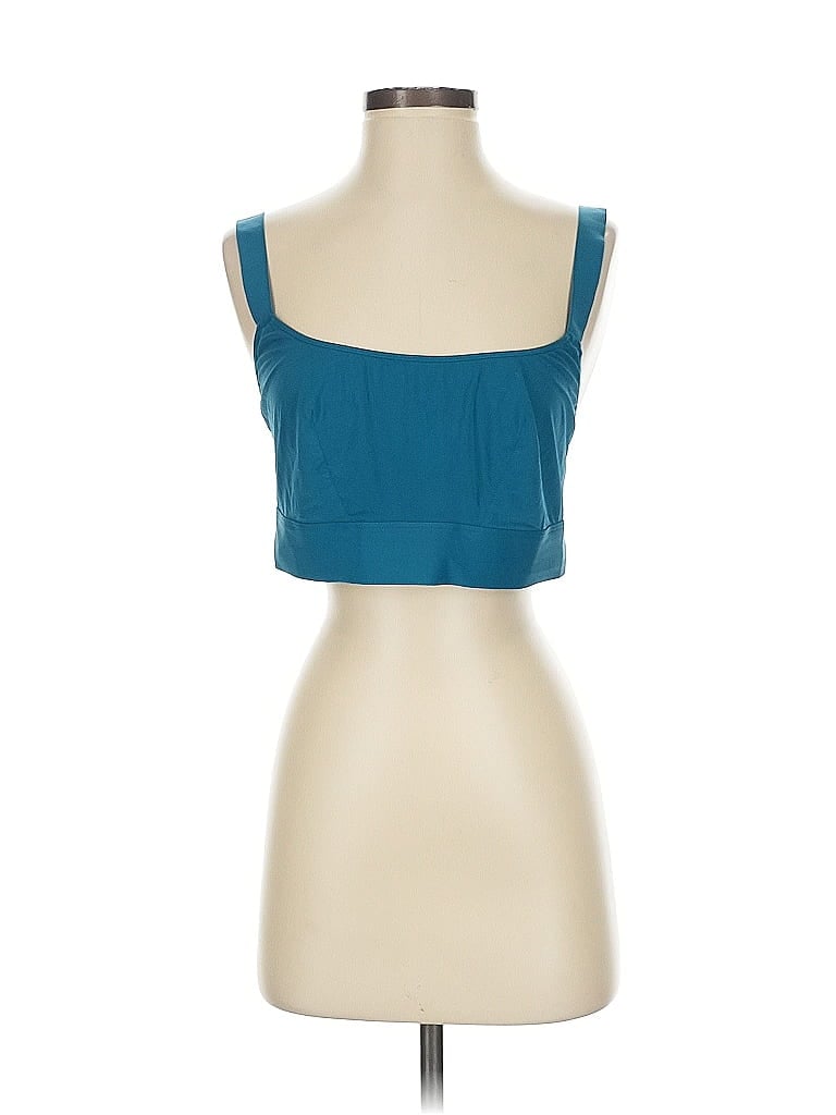 Pre-owned Parade Tank Top Teal Strapless Neckline Tops In Blue