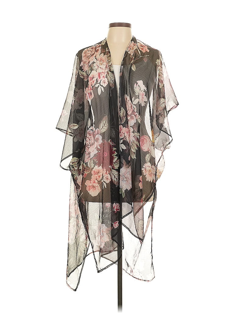 Cyn & Luca 100% Polyester Black Kimono Size L - photo 1