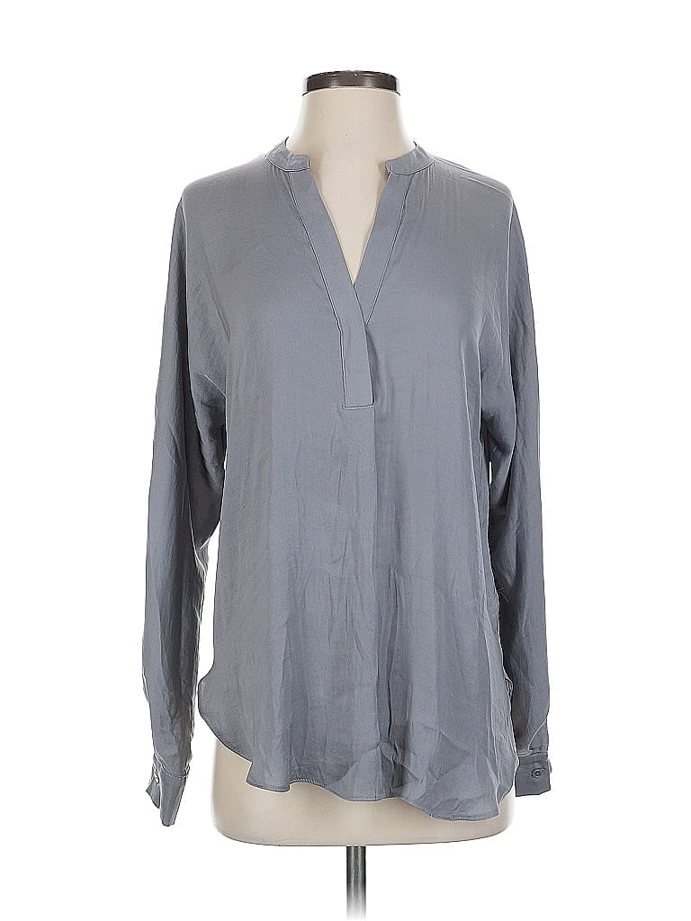 Pre-owned Maison D' Amelie Long Sleeve Blouse In Gray