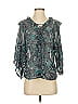 Anthropologie 100% Polyester Teal 3/4 Sleeve Blouse Size XS - photo 1