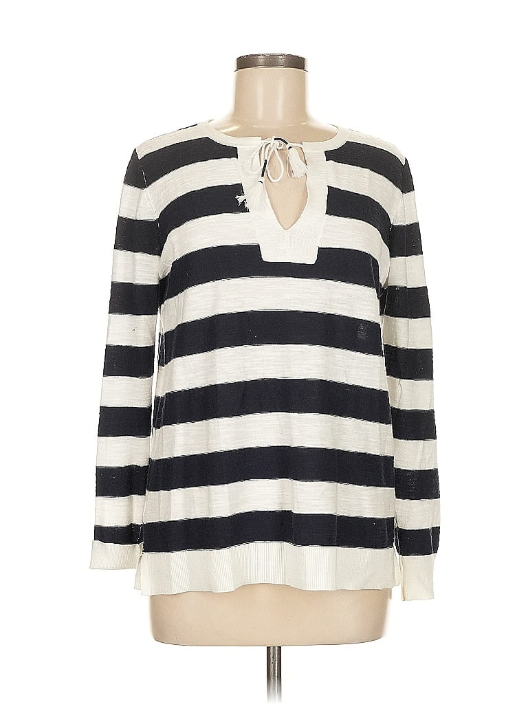 Pre-owned Ann Taylor Loft Long Sleeve Henley Shirt In White