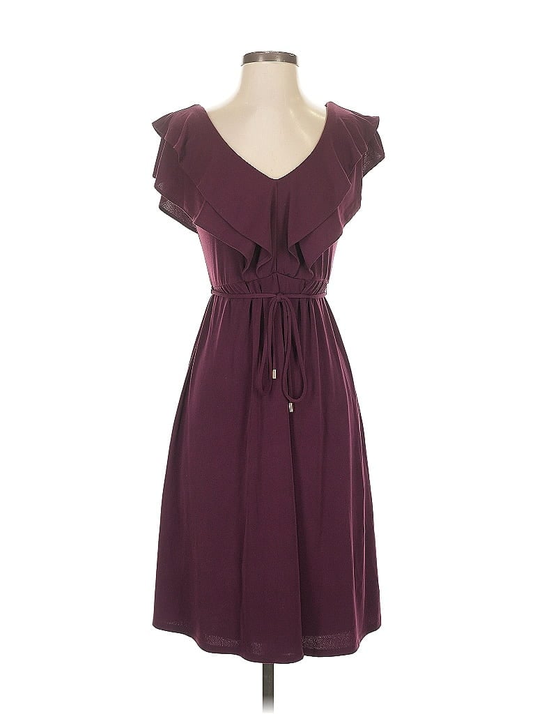 Jessica Simpson Solid Burgundy Casual Dress Size S - photo 1