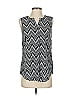 Talbots 100% Polyester Chevron-herringbone Black Sleeveless Blouse Size XS - photo 1