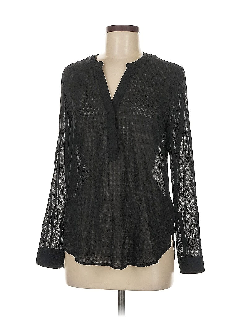 Pre-owned Maison Jules Long Sleeve Blouse In Black