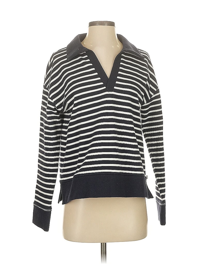 T by Talbots 100% Cotton Stripes Gray Pullover Sweater Size XS - photo 1