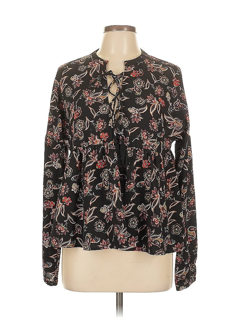 Pre-owned Assorted Brands Long Sleeve Blouse In Black