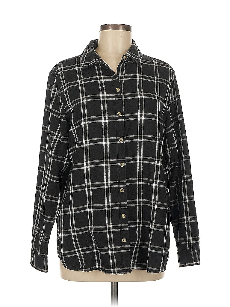 Pre-owned Jachs Girlfriend Long Sleeve Button Down Shirt In Black