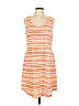 Natural Reflections 100% Cotton Stripes Orange Casual Dress Size L - photo 1