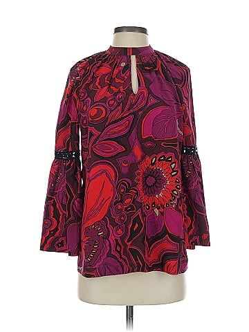 Trina Turk Long Sleeve Silk Top (view 1)