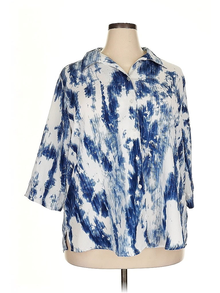 Pre-owned Alia 3/4 Sleeve Blouse In Blue