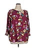 DG^2 by Diane Gilman 100% Polyester Burgundy 3/4 Sleeve Blouse Size XL - photo 1