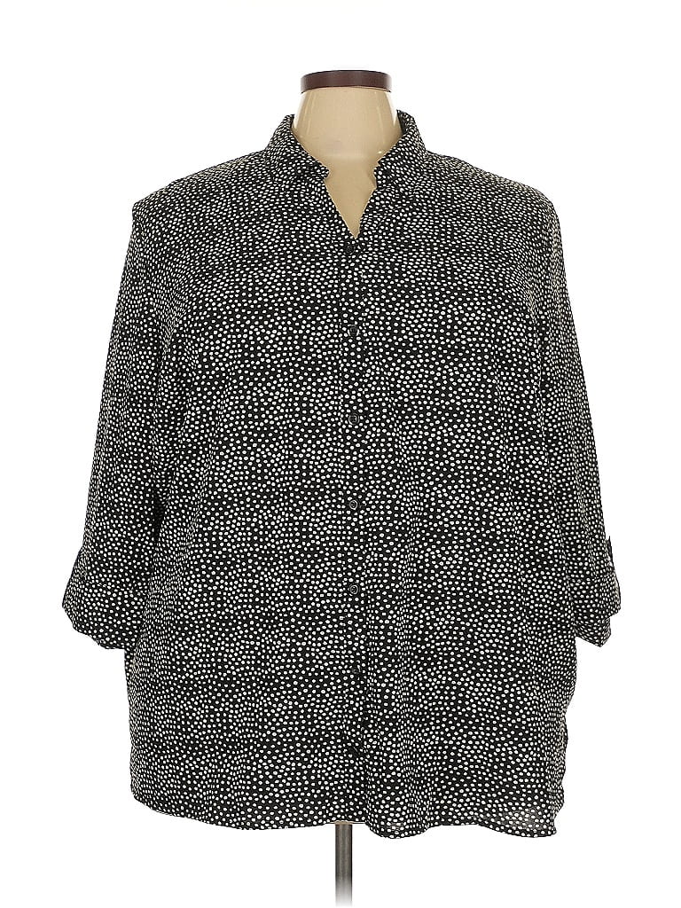 Catherines Tweed Gray 3/4 Sleeve Blouse Size 2X - photo 1