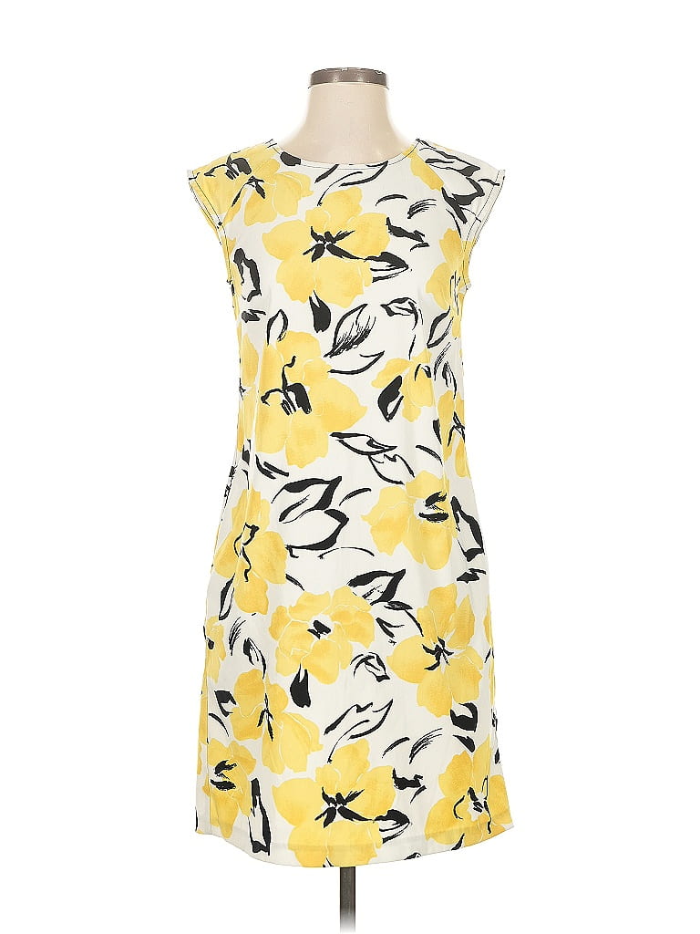 AB Studio Print Yellow Casual Dress Size 4 - photo 1