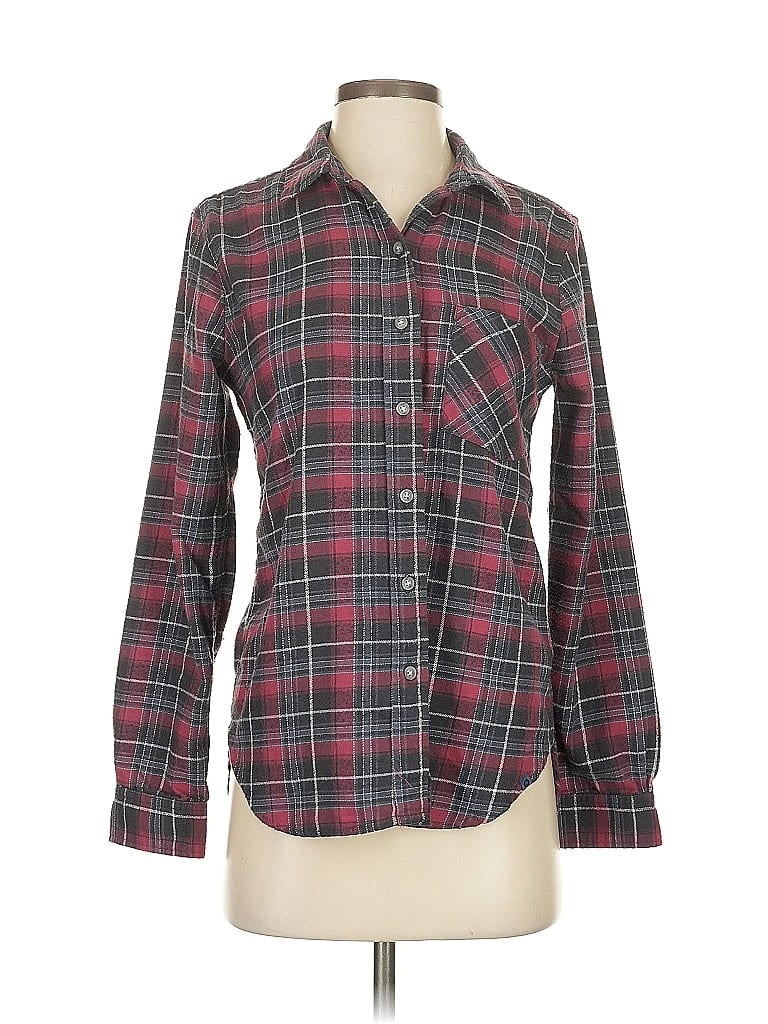 Marmot Plaid Burgundy Red Long Sleeve Button-Down Shirt Size S - photo 1