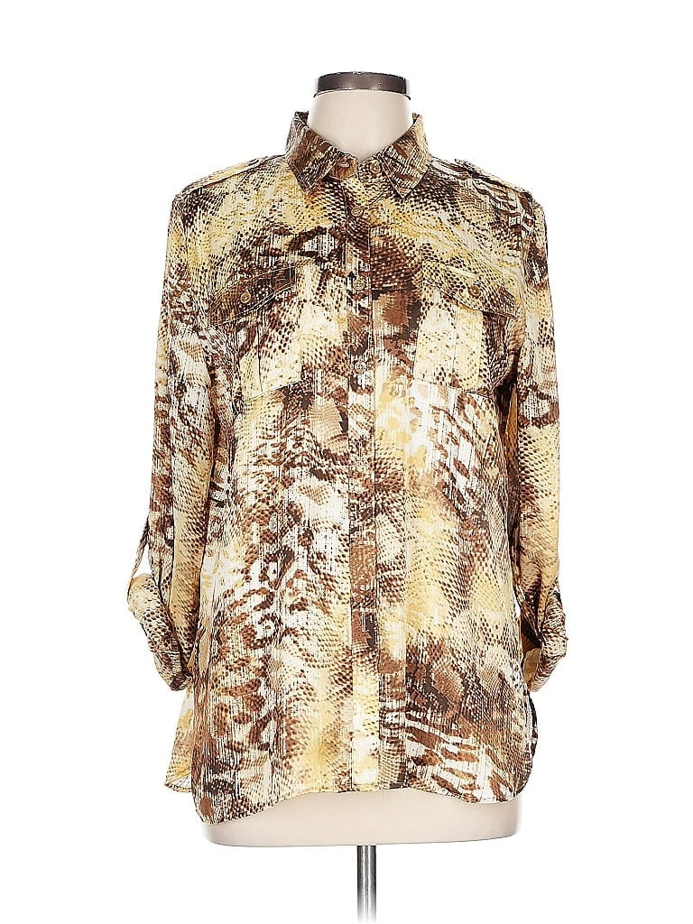 Click to view more detailed imagery on our partner's website Pre-owned Jones New York Long Sleeve Blouse In Gold