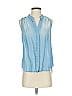 Bella Dahl 100% Tencel Blue Sleeveless Button-Down Shirt Size XS - photo 1