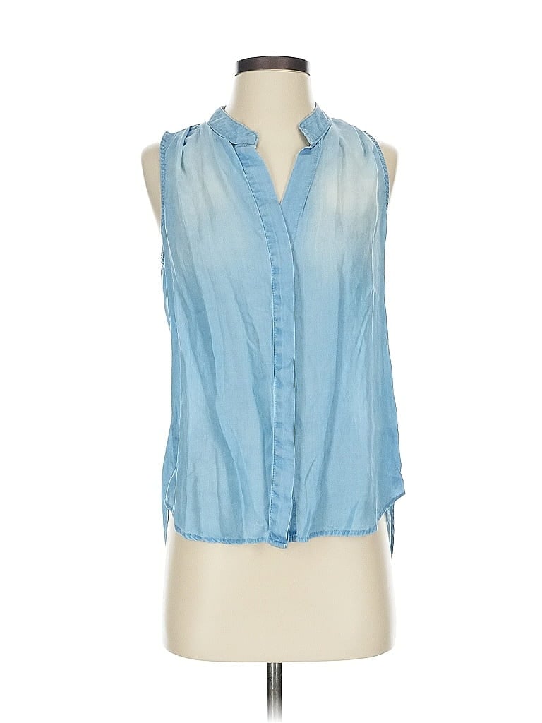 Bella Dahl 100% Tencel Blue Sleeveless Button-Down Shirt Size XS - photo 1