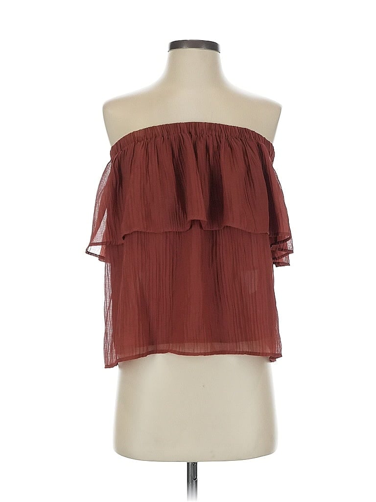 Pre-owned Express Sleeveless Blouse In Burgundy