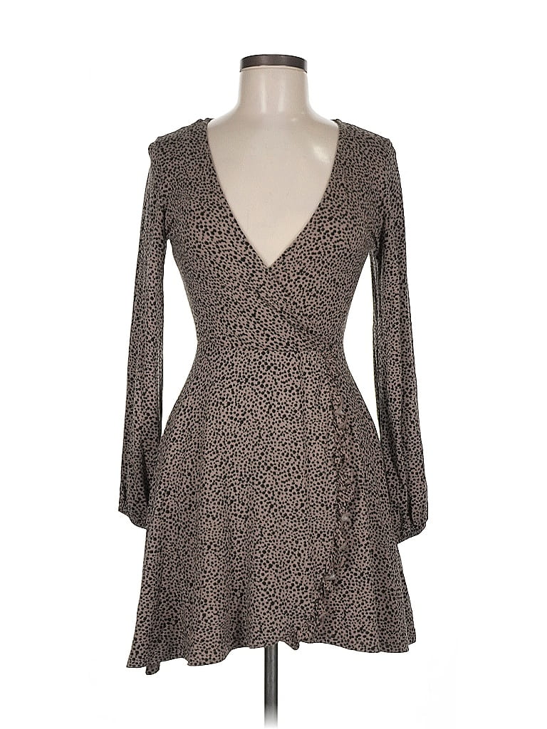 Pull&Bear Animal Print Brown Cocktail Dress Size M - photo 1