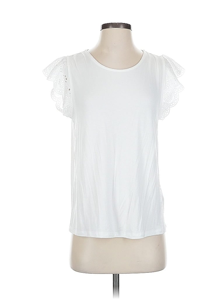 G by Giuliana Rancic White Short Sleeve Top Size S - photo 1