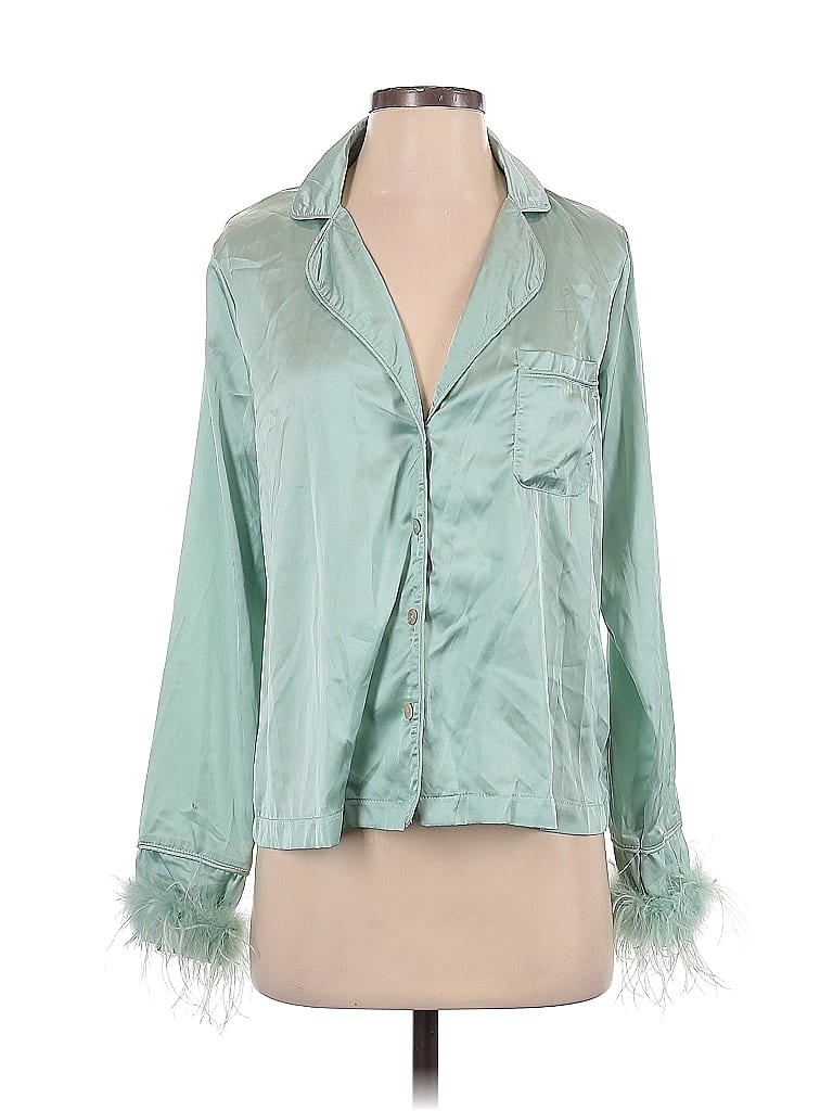 Pre-owned Nasty Gal Inc. Long Sleeve Blouse In Green