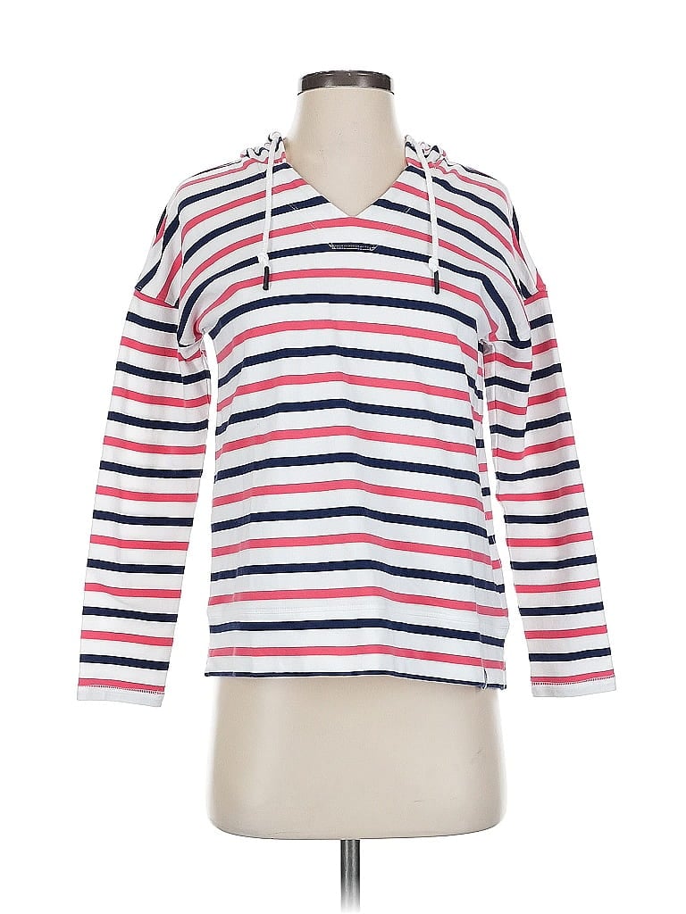 Pre-owned T By Talbots Pullover Hoodie In White