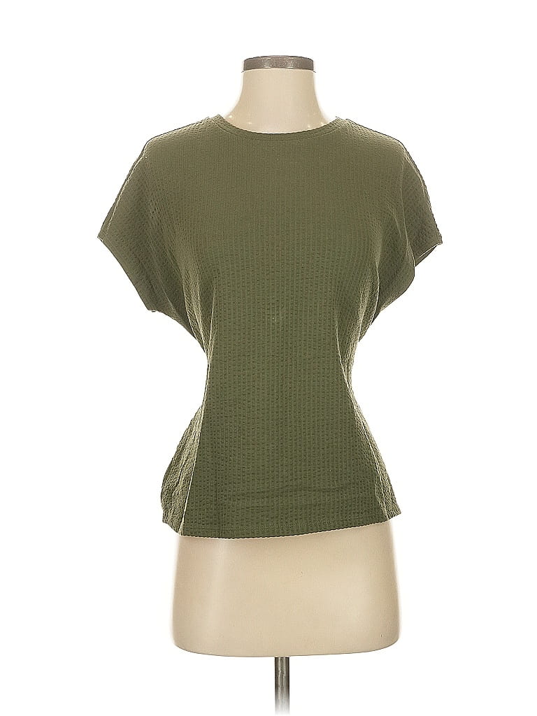 Pre-owned Express Short Sleeve Top Green Boatneck Tops