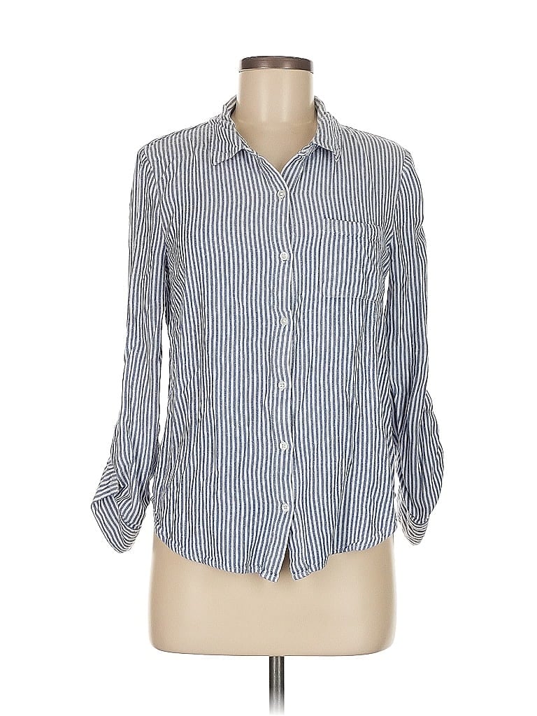 Pre-owned Soft Joie 3/4 Sleeve Button Down Shirt In Blue