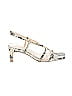 Schutz 100% Leather Print Ivory Gray Heels Size 7 1/2 - photo 1