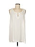 Pleione 100% Polyester Ivory Sleeveless Blouse Size M - photo 1